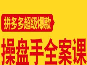 拼多多超级爆款操盘手全案课网盘下载
