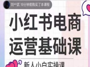 小红书电商运营基础课，新人小白实操课网盘下载