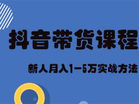 抖音带货课程：新人月入1-5万实战方法网盘下载