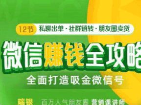 12节微信赚钱全攻略	网盘下载